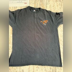 MLB Black Short Sleeve Tee with Orange Batting Logo